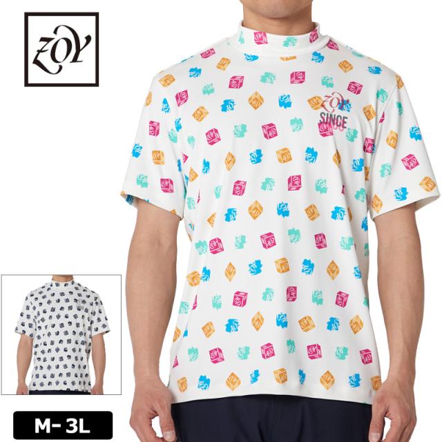 ZOY ゾーイ メンズ 速乾 接触冷感 UV モックネック 半袖シャツ