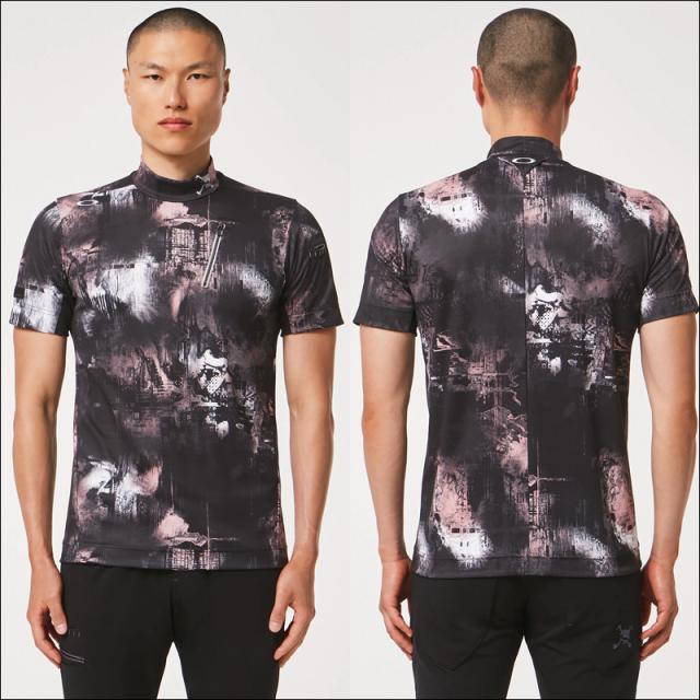 オークリー メンズ モックネック 半袖シャツ FOA404227 Oakley SKULL BLURRED MOCK SHIRT 【メール便発送】【新品】RCBR ゴルフウェア SEP2_3