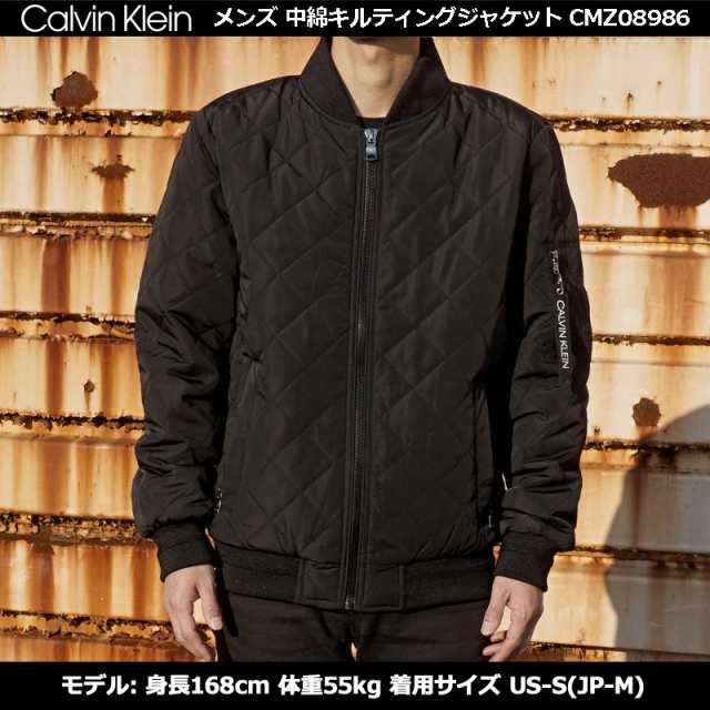 カルバンクライン メンズ 中綿 キルティング ジャケット CMZ08986(1419093) ブラック 【新品】 Calvin Klein  フライトジャケット MA-1 メ｜au PAY マーケット