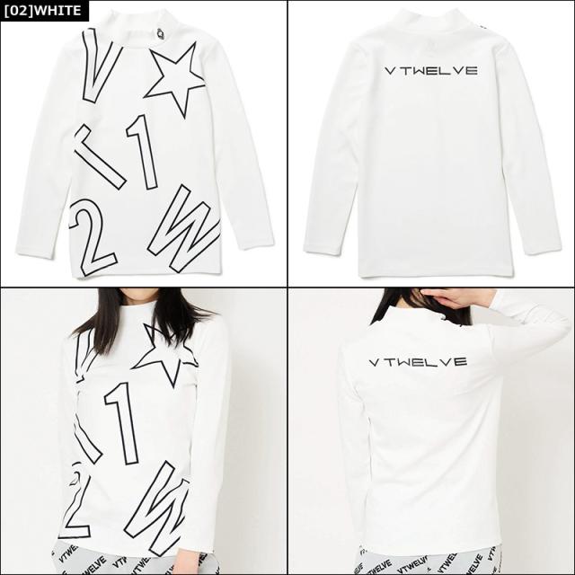 V12 ゴルフ レディース モックネック 長袖 シャツ CRAZY LETTER L/S V12 ゴルフ レディース モックネック 長袖 シャツ CRAZY LETTER L/S