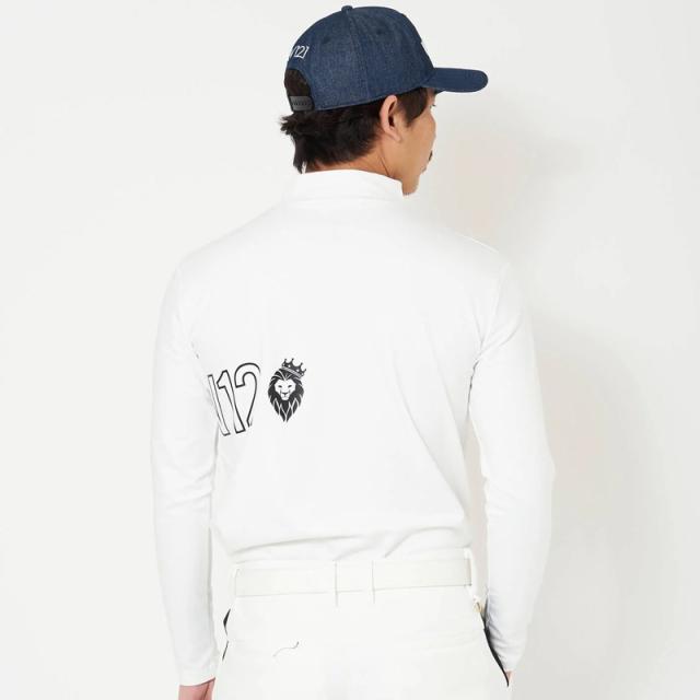 V12 ゴルフ メンズ モックネック長袖シャツ 裏起毛 保温 O/L LOGO L/S