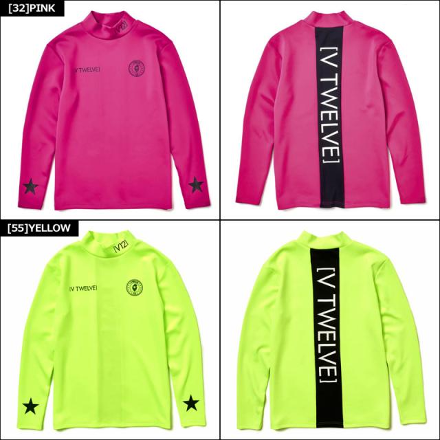 V12 ゴルフ メンズ 長袖 モックネック シャツ VER LOGO L/S MOCK