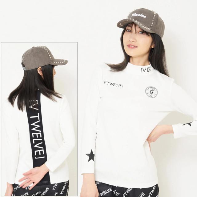 V12 ゴルフ レディース モックネック長袖シャツ VER LOGO L/S MOCK