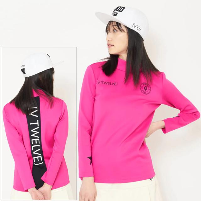 V12 ゴルフ レディース モックネック長袖シャツ VER LOGO L/S MOCK