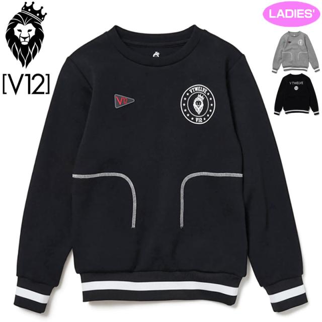 V12 ゴルフ レディース 長袖 トレーナー MON CREW V122220-SW09 ヴィ・トゥエルヴ 【新品】RCBR ゴルフウェア 長そで おしゃれ クルーネック スウェット トップス V12GOLF