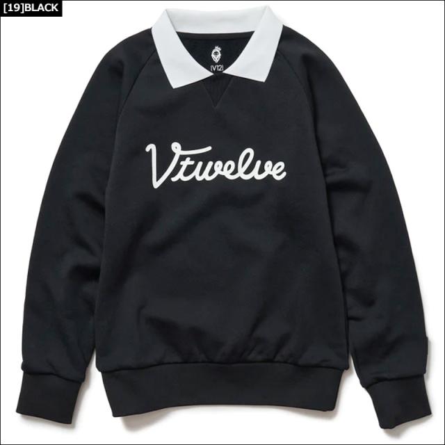 V12 ゴルフ レディース 襟付き 長袖 トレーナー TEACH CREW