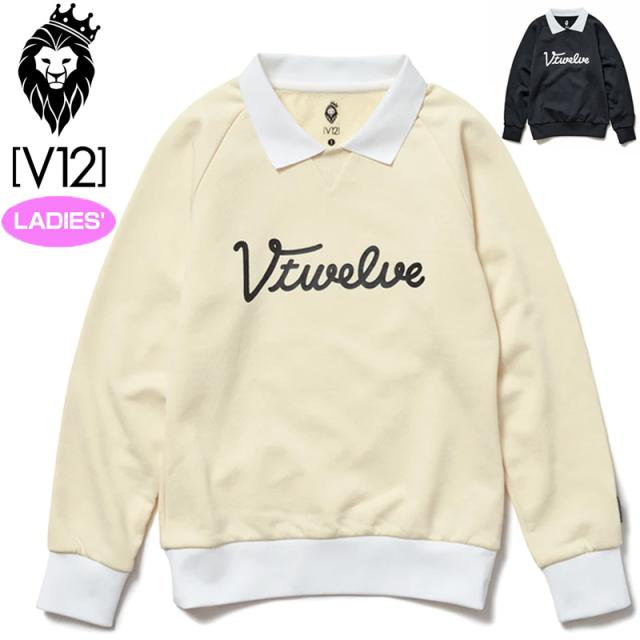 V12 ゴルフ レディース 襟付き 長袖 トレーナー TEACH CREW V122220-SW10 スウェット ヴィ・トゥエルヴ 【新品】RCBR ゴルフウェアトップス V12GOLF SEP2