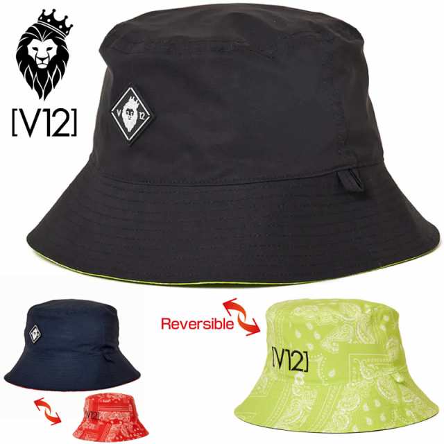 V12 ゴルフ リバーシブル バケットハット REVERSIBLE BANDANA HAT