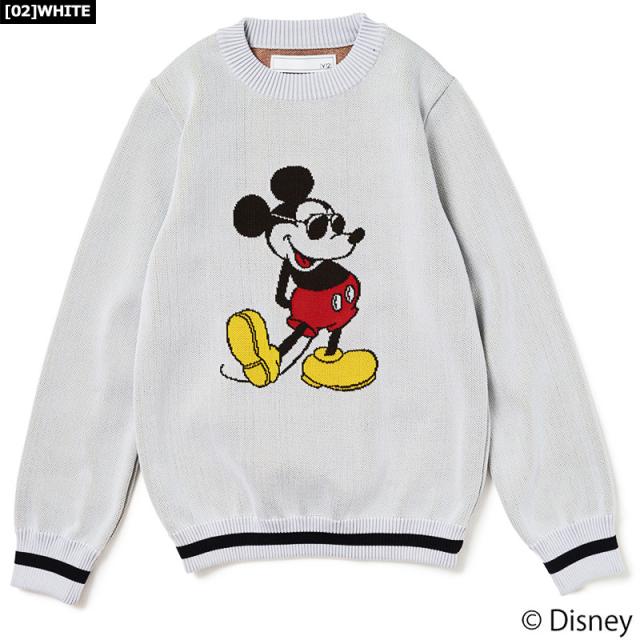 V12 ゴルフ × ディズニーコラボ レディース クルーネックニット MICKEY