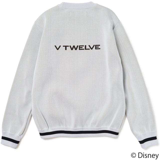 V12 ゴルフ × ディズニーコラボ レディース クルーネックニット MICKEY