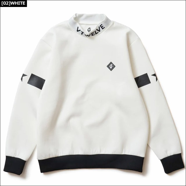 V12 ゴルフ メンズ モックネック 長袖 スウェット JACQUARD NECK SWEAT 