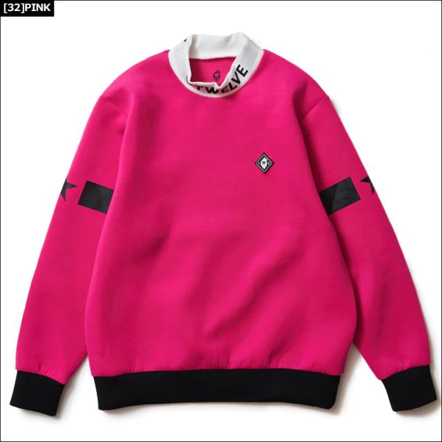 V12 ヴィトゥエルブ ジャガードネックスウェット L V12 ゴルフ メンズ モックネック 長袖 スウェット JACQUARD NECK