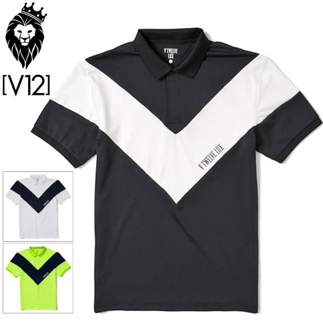V12 ゴルフ メンズ 半袖 ポロシャツ LX V POLO VLX2210-CT03 ヴィ・トゥエルヴ 【新品】RAAR ゴルフウェア モックシャツ 半そで トップス V12GOLF JUL1
