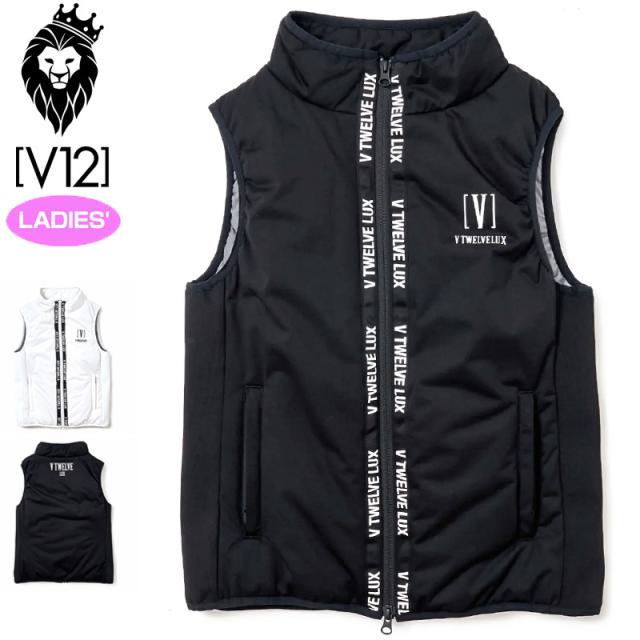 V12 ゴルフ レディース フルジップ 中綿 ベスト LX W TAPE VEST V12 ゴルフ レディース フルジップ 中綿 ベスト LX W TAPE VEST