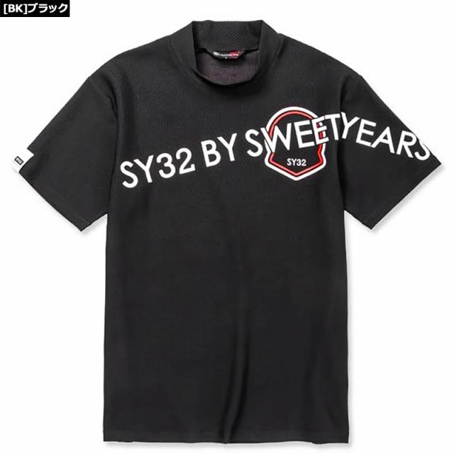 SY32 GOLF メンズ モックネック 半袖シャツ SYG-23S37 メッシュ SYG