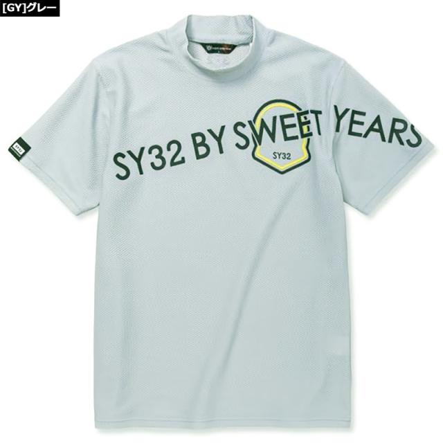 SY32 GOLF メンズ モックネック 半袖シャツ SYG-23S37 メッシュ SYG EMBLEM LOGO MOCK 【新品】SAAR エスワイサーティートゥ ゴルフウェア メンズウェア MAR3 SY32 GOLF メンズ モックネック 半袖シャツ SYG-23S37 メッシュ SYG
