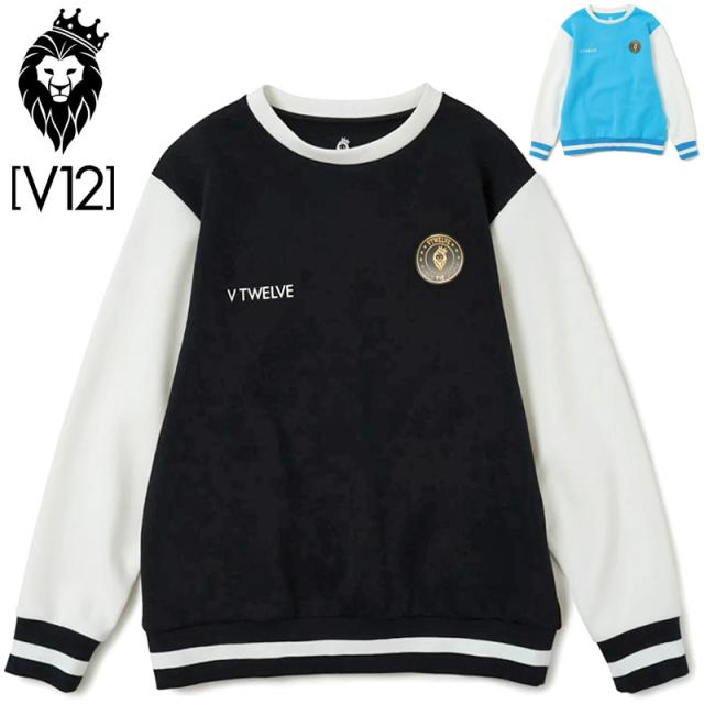 V12 ゴルフ メンズ 長袖 スウェット CON CREW V122310-SW03 【新品】SAAR ゴルフウェア おしゃれ クルーネック スウェット トップス V12GOLF JAN3