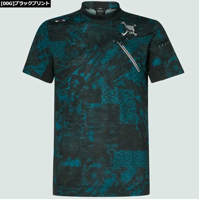 オークリー スカル メンズ 吸汗速乾 モックネック 半袖シャツ FOA405139 Oakley Skull ICY BREATH DIGITAL  MOCK SHIRT 【メール便発送】｜au PAY マーケット