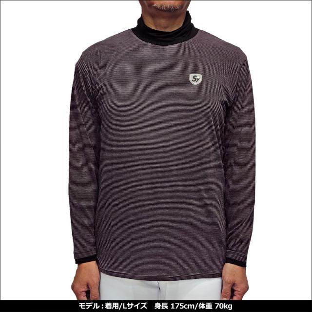 【SALE特価】SY32 GOLF メンズ ボーダー モックネック長袖シャツ BORDER HIGH NECK SYG-2135-B【新品】RCBR エスワイサーティートゥ ゴルフ ハイネック ゴルフウェア メンズウェア_6