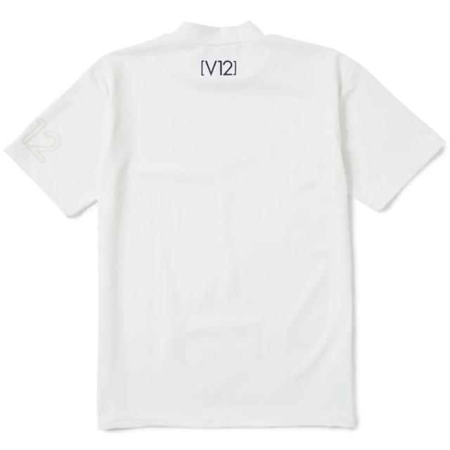 V12 ヴィトゥエルヴ 半袖 モックネック シャツ 白 ゴルフ 夏 2024SS
