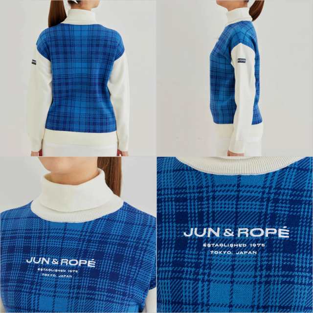 JUN＆ROPE 2023 レディース タートルネック 長袖 ニット プルオーバー