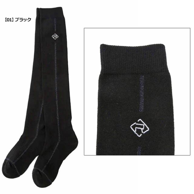 JUN＆ROPE レディース ニーハイソックス 抗菌防臭加工 ERR34000 ライン ロゴ 【メール便発送】【新品】TAAR ゴルフウェア 靴下 ジュン アンド ロペ ジュンロペ MAR2 ソックス