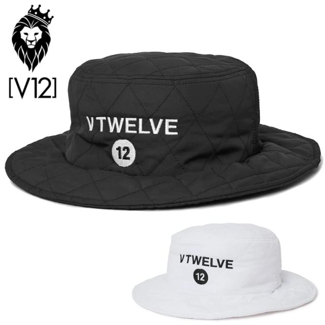 V12 ゴルフ キルティング バケットハット QUILT BUCKET HAT V122320-CP15 ヴィ・トゥエルヴ 【新品】SCBR キルト ゴルフウェア 帽子 ハット 刺繍 V12 GOLF OCT3