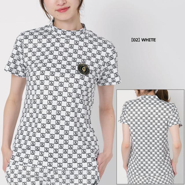 V12 ゴルフ レディース モックネック 半袖 シャツ MONOGRAM MOCK