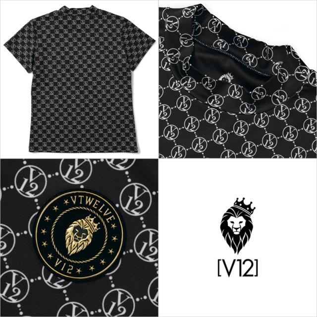 V12 ゴルフ レディース モックネック 半袖 シャツ MONOGRAM MOCK