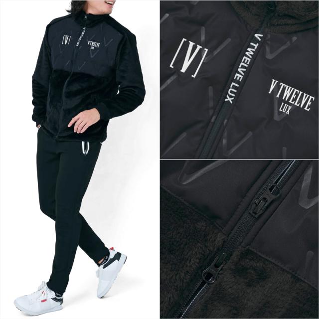V12 ゴルフ メンズ 長袖 ジャケット フリース×中綿キルティング