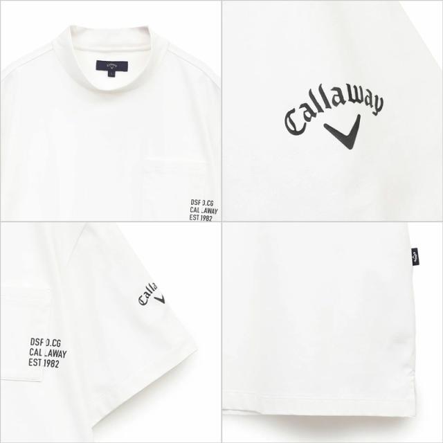 キャロウェイ メンズ モックネック 半袖シャツ -3℃裏クール 吸汗速乾 UPF50 C25134108 ホワイト Callaway メール便発送【新品】UAAR ハイネック モックシャツ トップス ゴルフウェア_4