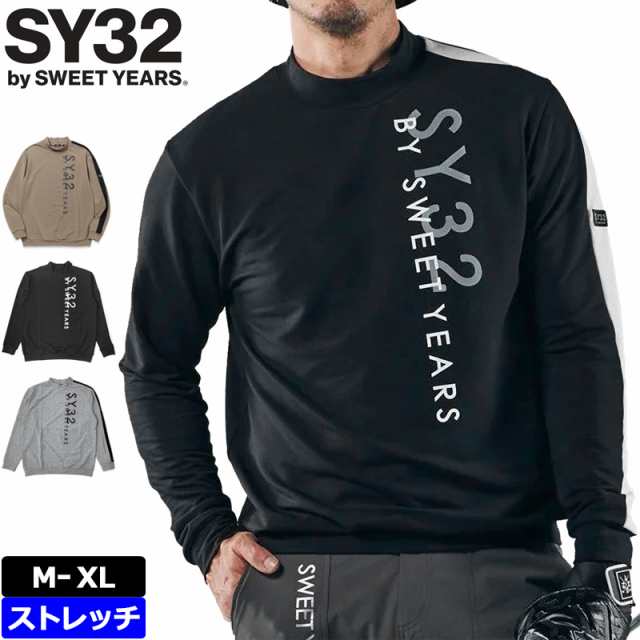 SY32 GOLF 2024 メンズ モックネック 長袖シャツ SYG-24A002 SIDE LINE MODAL MOCK ゴルフ サイドライン 【新品】24FW エスワイ ゴルフウ