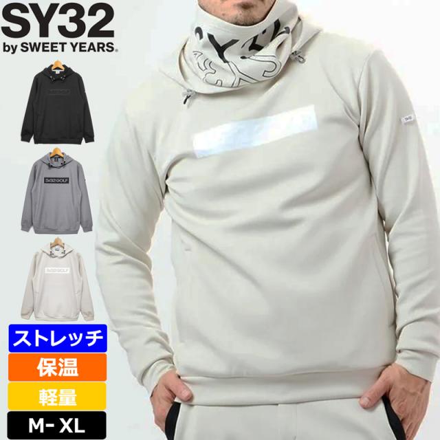 SY32 GOLF メンズ 長袖 プルオーバー パーカー ストレッチ RECYCLE CARDBOARD PARKA SYG-24A037 ゴルフ【新品】TCBR エスワイ フーディー フード付き ゴルフウェア メンズウェア NOV1