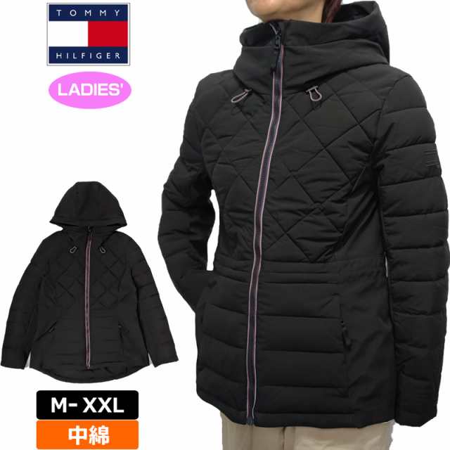 TOMMY HILFIGER トミーヒルフィガー レディース 中綿ジャケット 1781605 ブラック 軽量 【新品】防寒 ブルゾン アウター トップス パーカー ゴルフウェア フルジップ フーディー の通販は