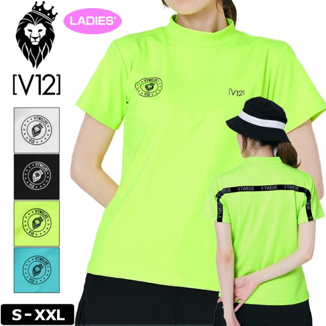 V12 ゴルフ レディース 半袖 モックネック シャツ BACK TAPE MOCK V122410-MK06 ヴィ・トゥエルヴ 【新品】TAAR ゴルフウェア おしゃれ モックシャツ V12 GOLF