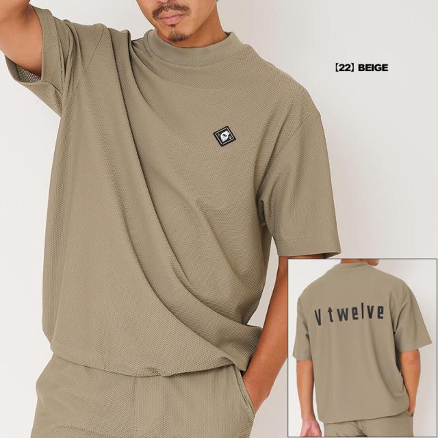 新品 V12 （V TWELVE） 半袖 メッシュモックネックシャツS 新品V12 （V