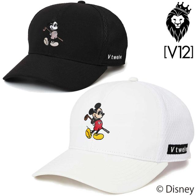 V12 ゴルフ × ディズニーコラボ  2025 メッシュキャップ SM CAP V122515-CP01 ヴィ・トゥエルヴ 【新品】25SS ミッキー MICKEY MOUSE DISNEY 帽子 メンズ レディース ユニセックス UNISEX 男女兼用 男女共用 ゴルフウェア V12 GOLF