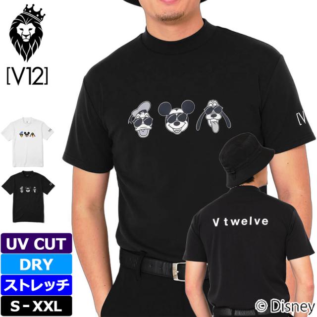 ディズニーゴルフ 夏 Tシャツ V12 ゴルフ 2025 メンズ モックネック