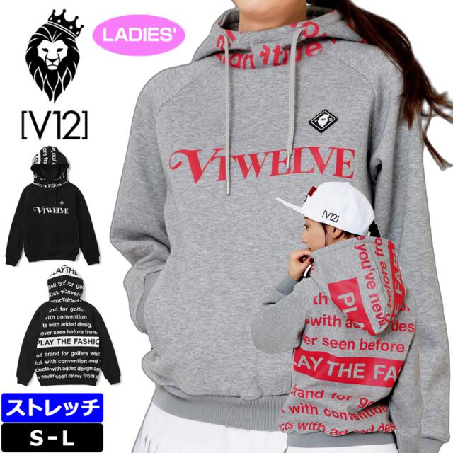 V12 ゴルフ 2025 レディース 長袖 パーカー ストレッチ WAKE PARKA V122520-SW11 プルオーバー スウェット ヴィ・トゥエルヴ 【新品】25FW ゴルフウェア V12GOLF SEP1