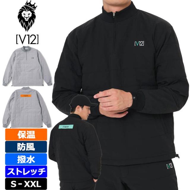 V12 ゴルフ × ZEROFITコラボ 2025 ハーフジップ長袖ジャケット 保温 防風 撥水 ストレッチ ZF HZ JKT V122521-JK15 ヴィ・トゥエルヴ 【新品】25FW ゼロフィット ブルゾン トップス ゴルフウェア V12 GOLF NOV2