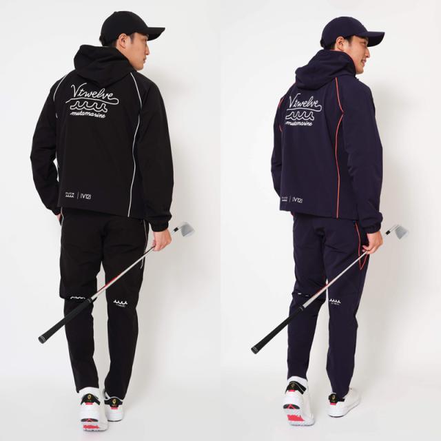 V12 ゴルフ × muta MARINE コラボ メンズ ジャケット 撥水 防風 ストレッチ MU12 JKT V122521-JK16 ヴィ・トゥエルヴ 【新品】UCBR 長袖 フルジップ フード付き ゴルフウェア V12GOLF_2