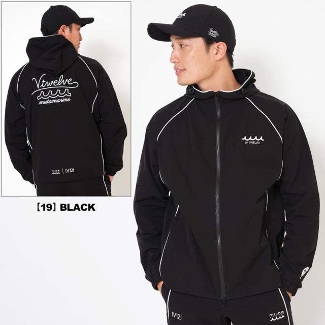 V12 ゴルフ × muta MARINE コラボ メンズ ジャケット 撥水 防風 ストレッチ MU12 JKT V122521-JK16 ヴィ・トゥエルヴ 【新品】UCBR 長袖 フルジップ フード付き ゴルフウェア V12GOLF_3