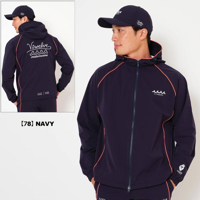 V12 ゴルフ × muta MARINE コラボ メンズ ジャケット 撥水 防風 ストレッチ MU12 JKT V122521-JK16 ヴィ・トゥエルヴ 【新品】UCBR 長袖 フルジップ フード付き ゴルフウェア V12GOLF_4