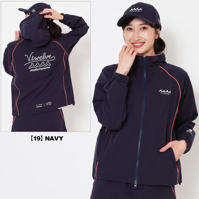 V12 ゴルフ × muta MARINE コラボ レディース ジャケット 撥水 防風 ストレッチ MU12 JKT V122521-JK16 ヴィ・トゥエルヴ 【新品】UCBR 長袖 フルジップ フード付き レディス ゴルフウェア V12 GOLF_4