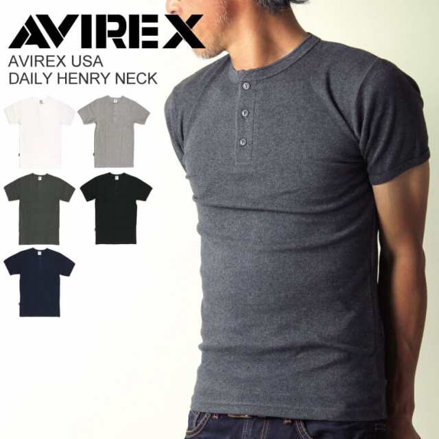 AVIREX アビレックス avirex アヴィレックス・ヘンリーネック Ｔシャツ カットソー Tシャツ メンズ  レディース(6143504/6183641)の通販はau PAY マーケット - リトム