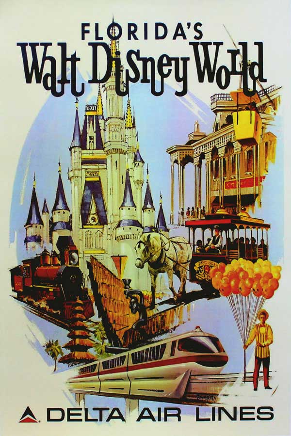 ディズニー フロリダ ディズニーワールド デルダ エアライン 展示用フック付ポスター インテリア アート Disney 絵画インの通販はau Pay マーケット アートショップ フォームス Au Pay マーケット店