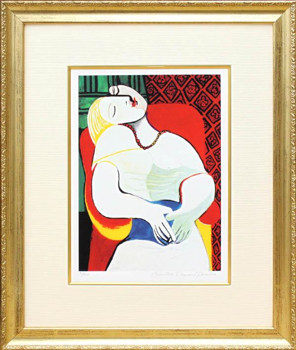 パブロ・ピカソ「夢」作品証明書・展示用フック・限定500部エディション付複製画ジークレピカソ絵 ピカソ絵画 名画 ピカソゲルニカ|au PAY  マーケット