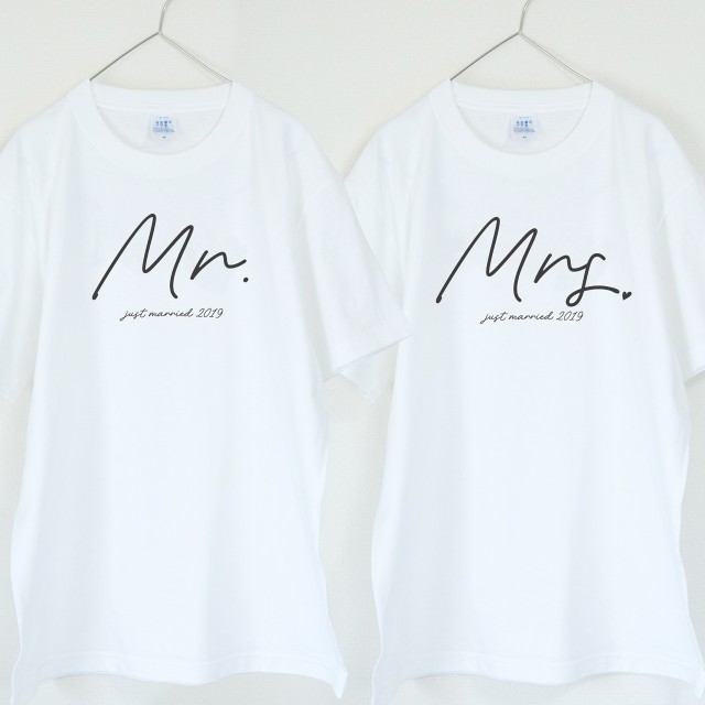 Mr And Mrs 夫婦tシャツ 2枚セット ウェディングフォトに ペアtシャツ 結婚式 前撮りにの通販はau Pay マーケット Mintee