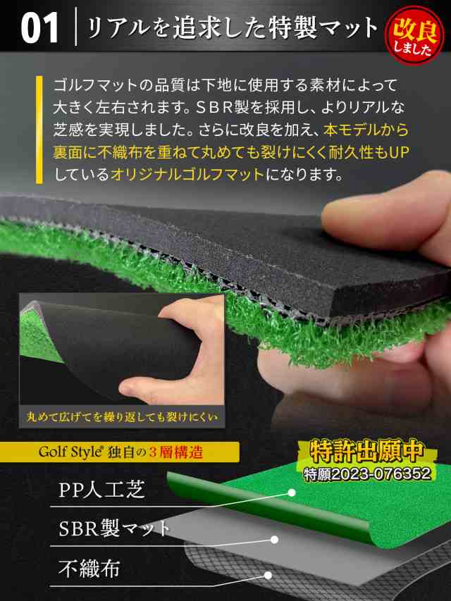 ゴルフマット 大型 ゴルフ 練習 マット SBR 100×150cm 単品 素振り