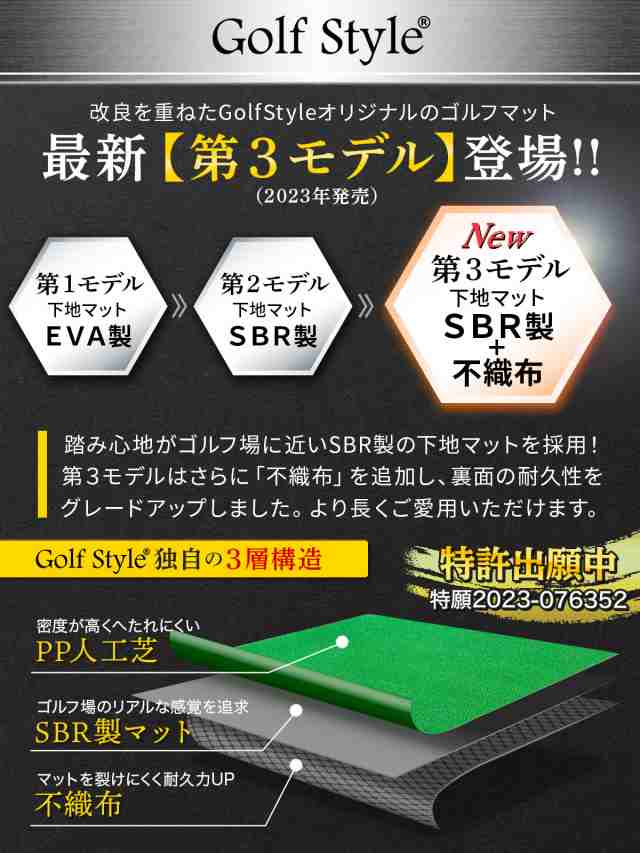 ゴルフマット 大型 SBR 100×150cm 業務用 穴なし 単品 ゴルフ 練習